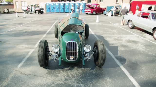 A Green Vintage Automobile