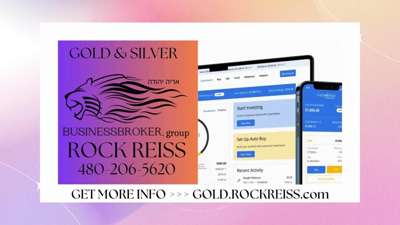 GET a GO GOLD IRA Account AT COST from ROCK REISS Business Broker Group