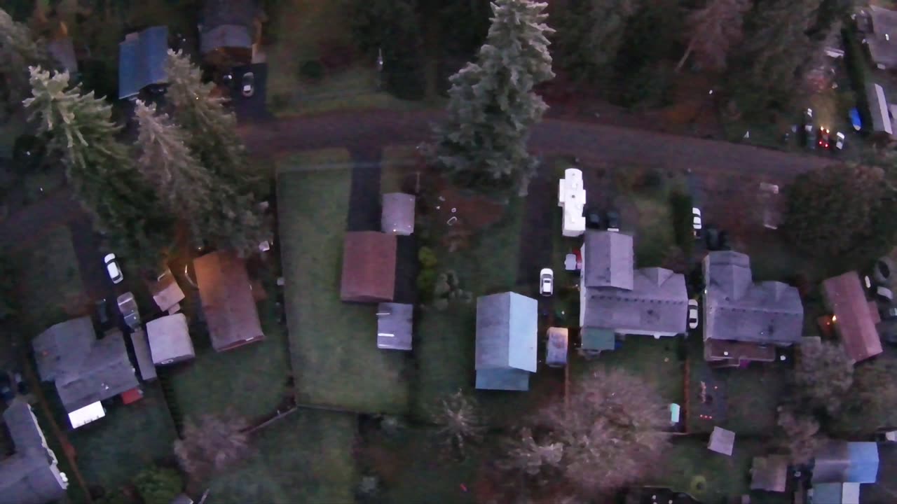 Flying high above the Stillaguamish river in Granite Falls, Washington