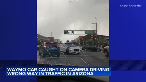 Self-driving Waymo car goes wrong way into oncoming traffic in Arizona