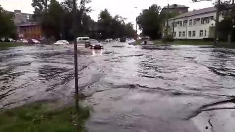 Nizhny Novgorod flooded after heavy rain