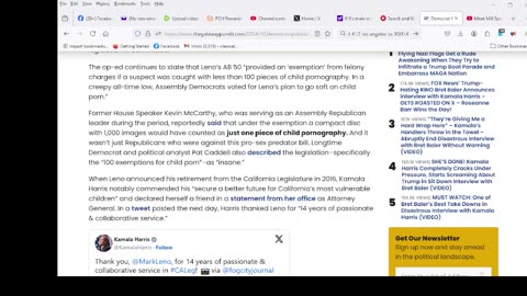 Democrat Politician With Close Ties to Kamala Harris Tried to Make Child Porn Possession a Non