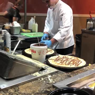 Watching them make a crepe- NY NY