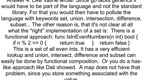 golang why don39t we have a set datastructure