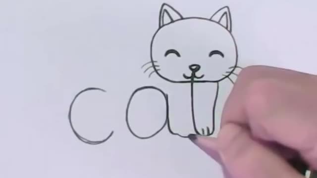 How to turn Words Cat Into a Cartoon Cat. Step By Step!