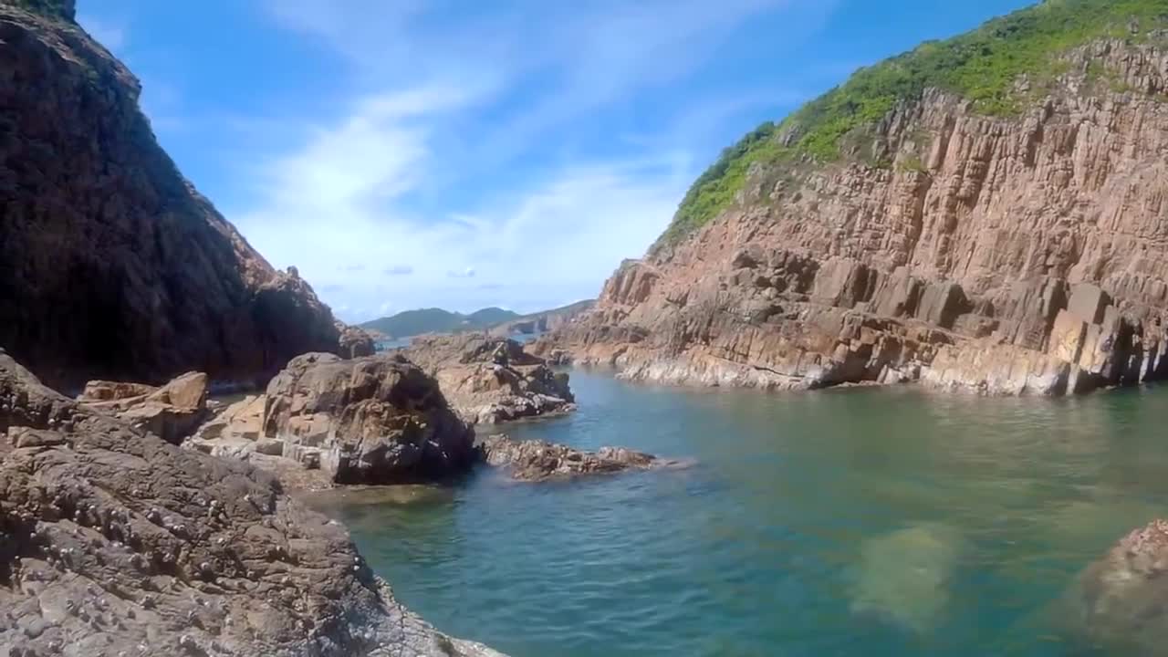 Landed at Guan Gong Knife cave area in the Basalt Island in Hong Kong