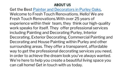 Painter and Decorators in Purley Oaks