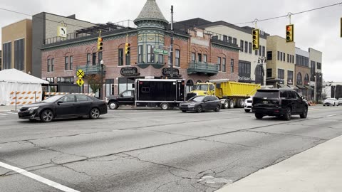 Donald Trump security set up 11/1/24 Dearborn MI