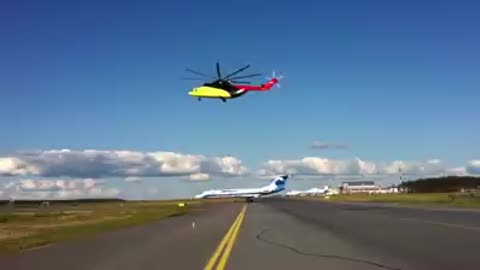 Biggest helicopter deserves our respect carrying an airplane