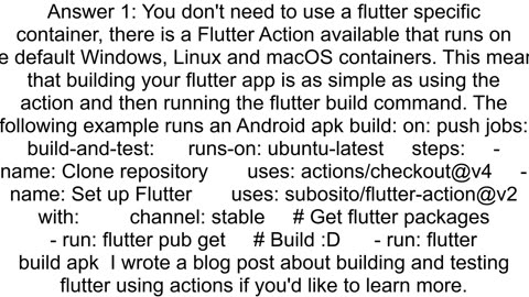 How to build Flutter in GitHub Actions CICD