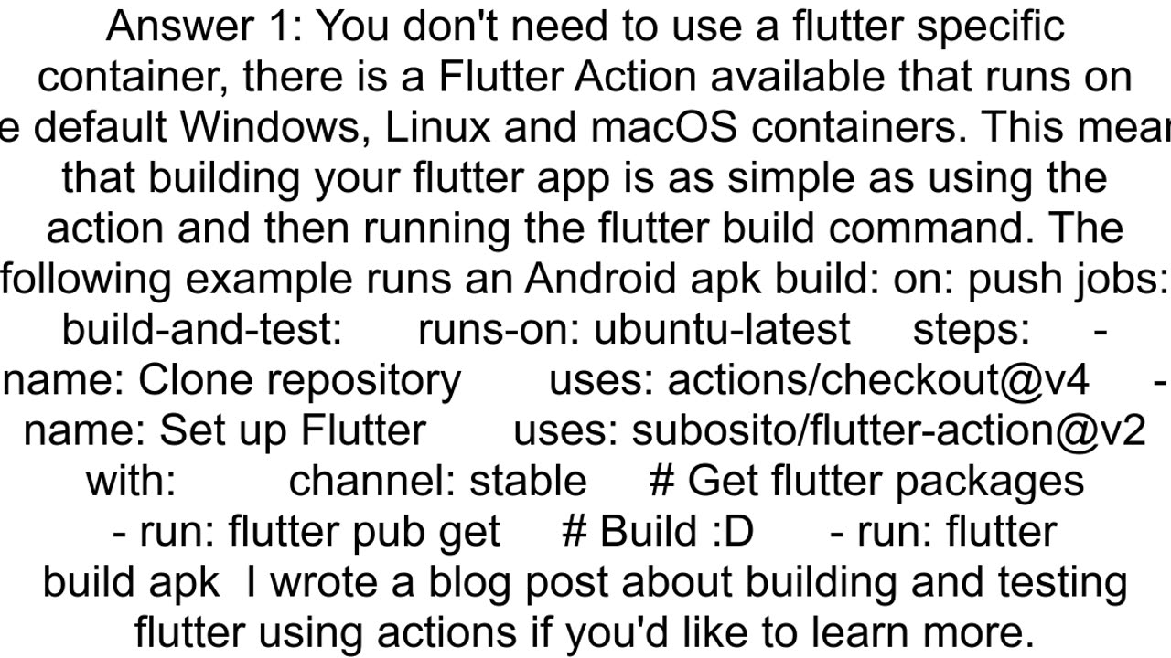 How to build Flutter in GitHub Actions CICD