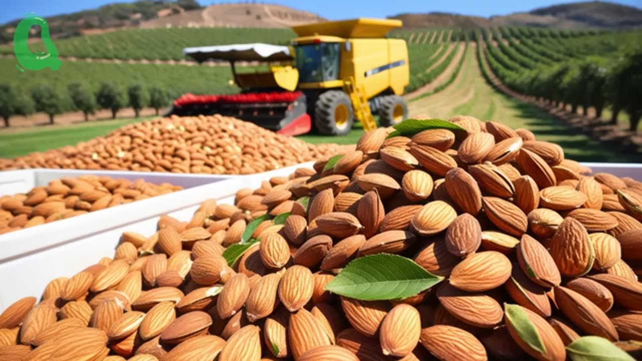 US Farmers Produce 3.6 Billion Pounds of ALMONDS this Way - Harvesting and Processing