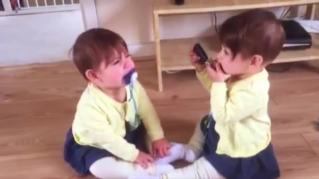 See how these cute baby twins are playing🥰|baby videos