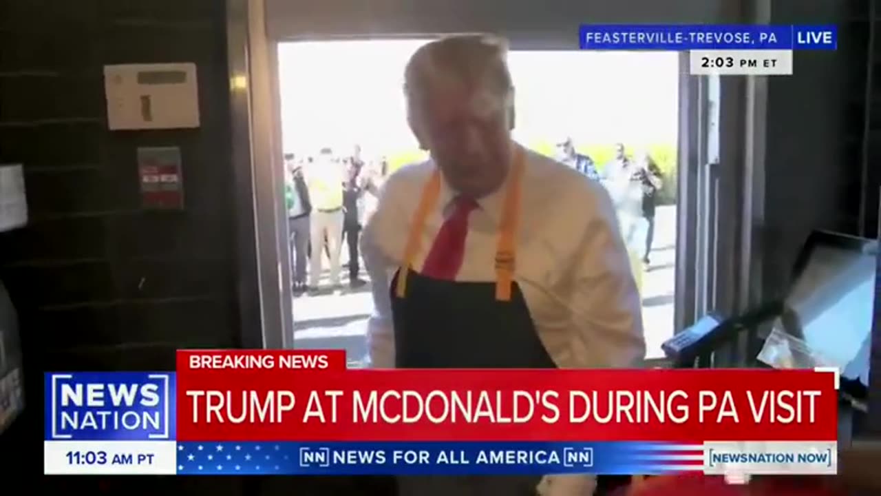 Trump working the drive thru at McDonalds