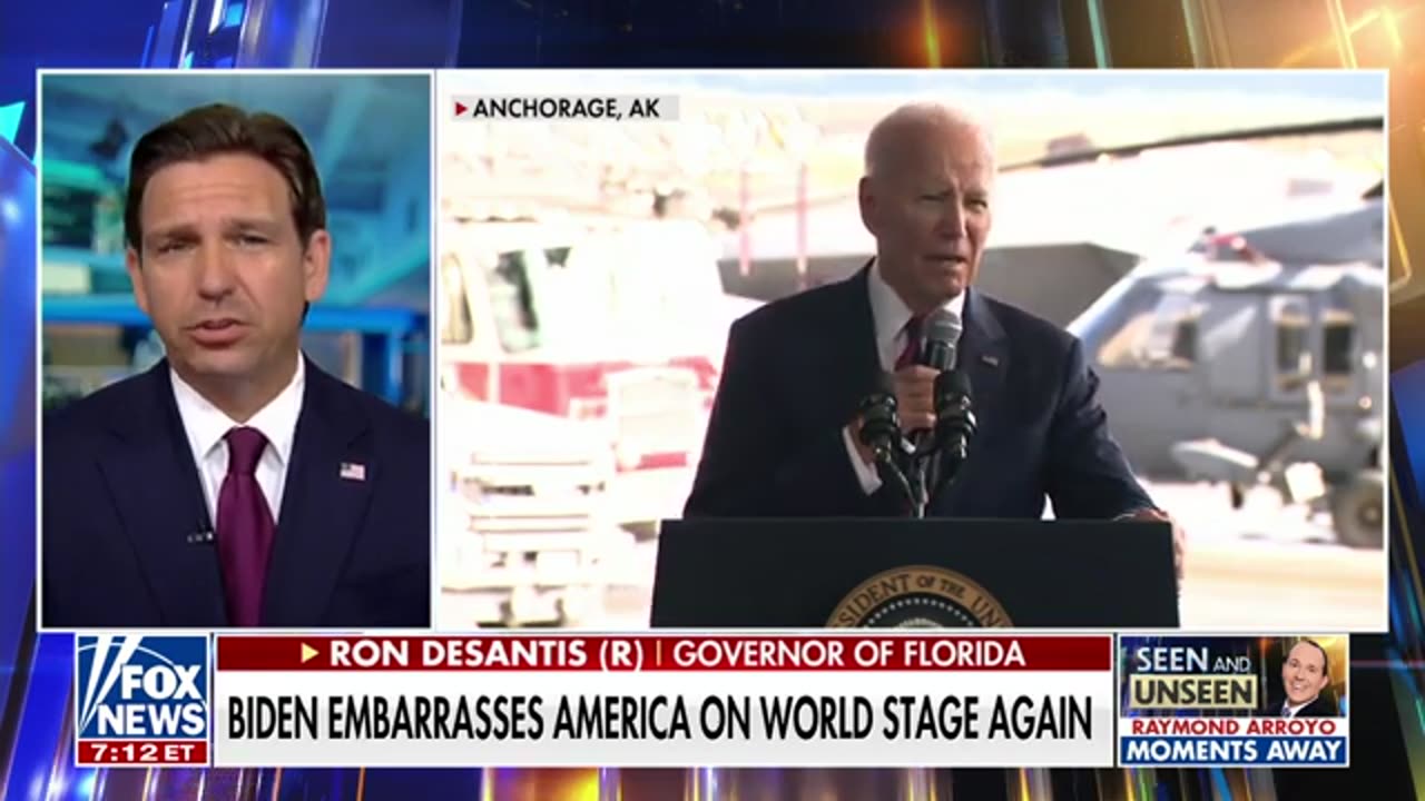 DeSantis torches Biden 's Hanoi trip,says Harris is 'impeachment insurance'