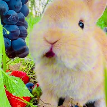 Bunny taste grapes 🍇