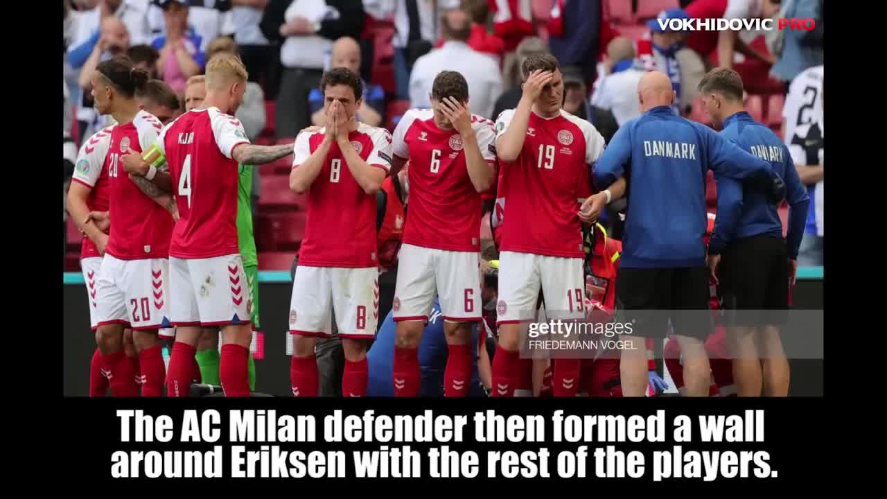 Danish midfielder Christian Eriksen passed out