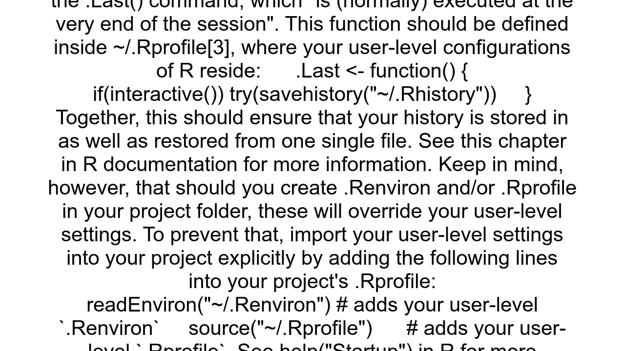 how to keep always Rhistory file in home