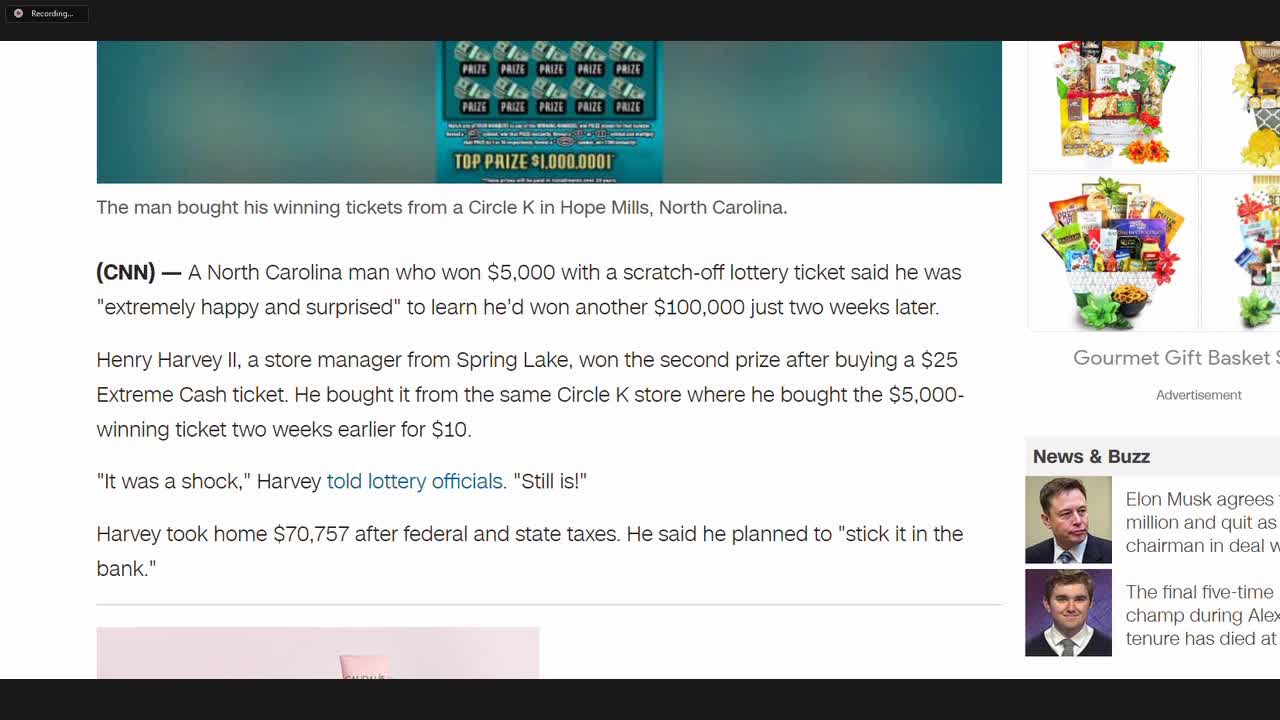 A man won $100,000 in the lottery two weeks after winning $5,000 News Of The Bizarre Quippets