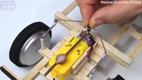 HOW TO MAKE A MINOR CAR CONTROLLED BY REMOTE CONTROL RC! WITHOUT STIRLING ENGINE!