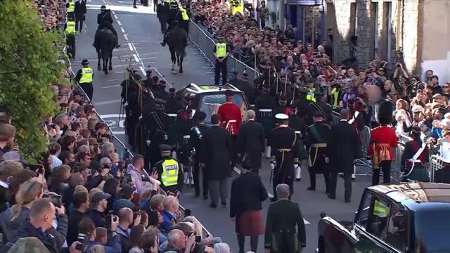 King Charles and his siblings walk behind Queen’s coffin