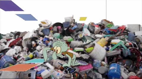 Squidward Is Playing With Tiles On Trash Mountain 🏔️