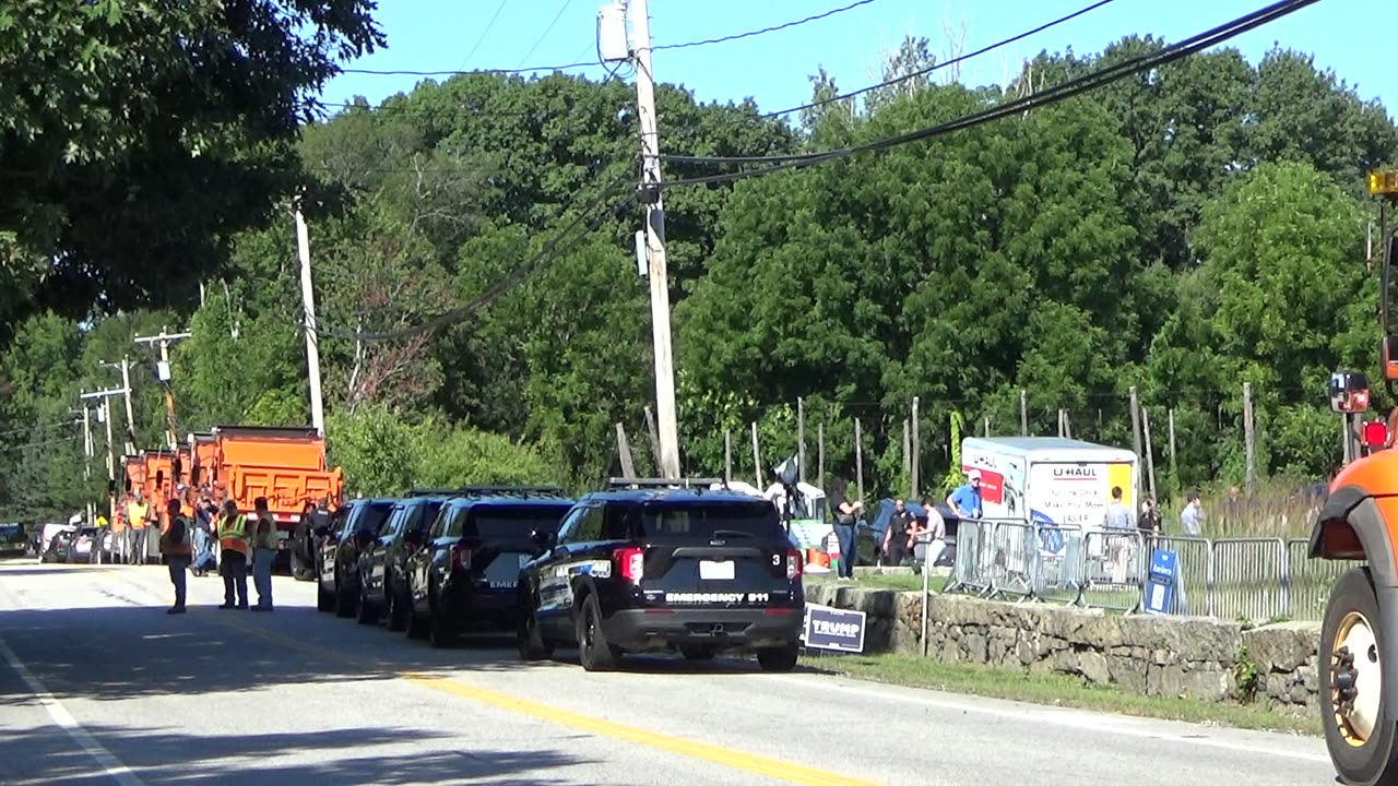 Video 2-Proof that Kamala Harris has to bus people to support her NH rally (Mostly MA plates)