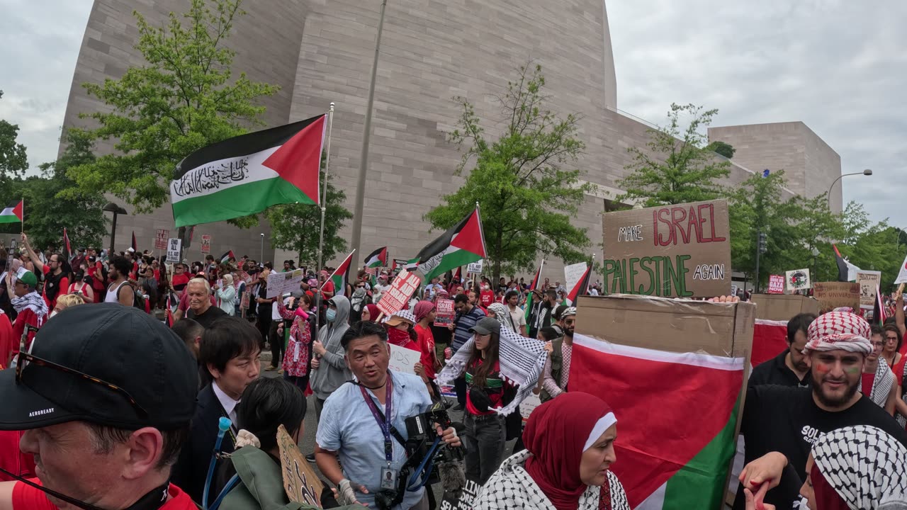 US presidential candidate Jill Stein at the protest "ARREST NETANYAHU" in Washington, DC.