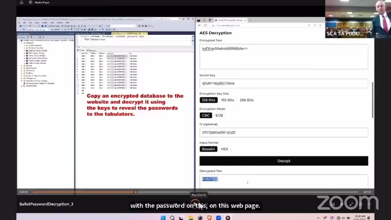 Expert witness in DeKalb GOP v Raffensperger shows how easy it is to access the encryption keys