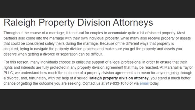 North Carolina Property Division Attorneys