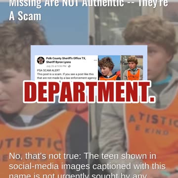 Fact Check: Social Media Posts Reporting Autistic Teen 'Ivan Moore' Missing NOT Authentic -- Scam