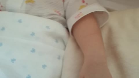 The baby was surprised.