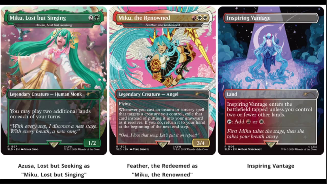 secret lair Hatsune Miku and Coboy bebop cards?