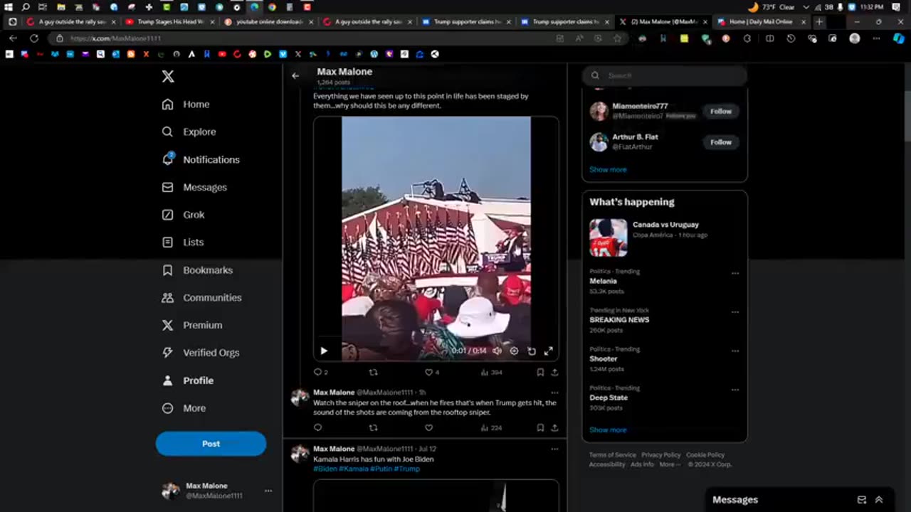 TRUMP STAGES HIS HEAD WOUND - TOTAL FALSE FLAG