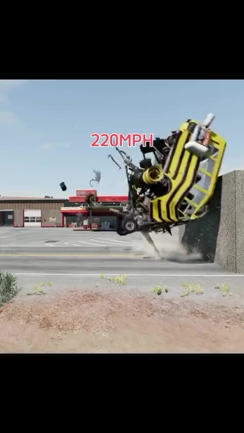 Simulated crash tests at different speeds