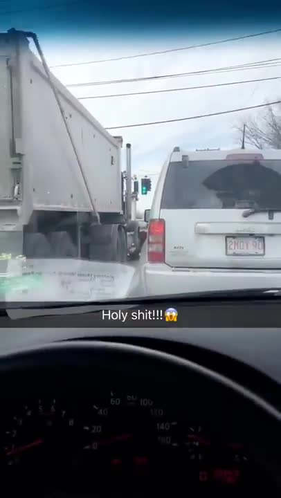 Driver Tried To Force His Way Past Truck Driver Who Wasn't Having It