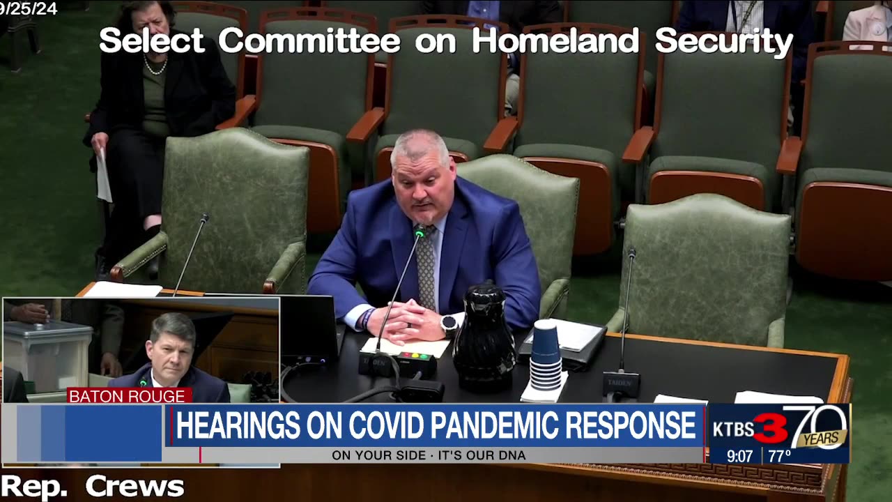 KTBS Report of Day 1 (25 Sep) of COVID Oversight Hearings at the Louisiana State Capitol