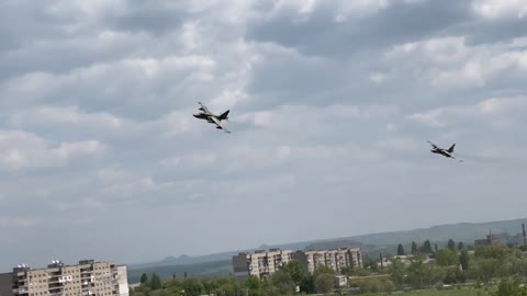 Ukraine War - The passage of a pair of Su-25 VKS of Russia.