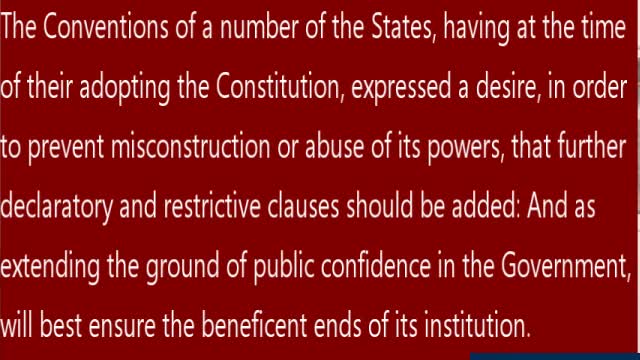 Preamble of The Bill Of Rights