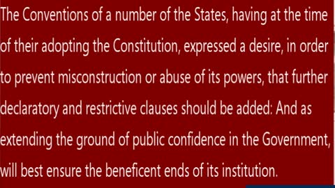 Preamble of The Bill Of Rights