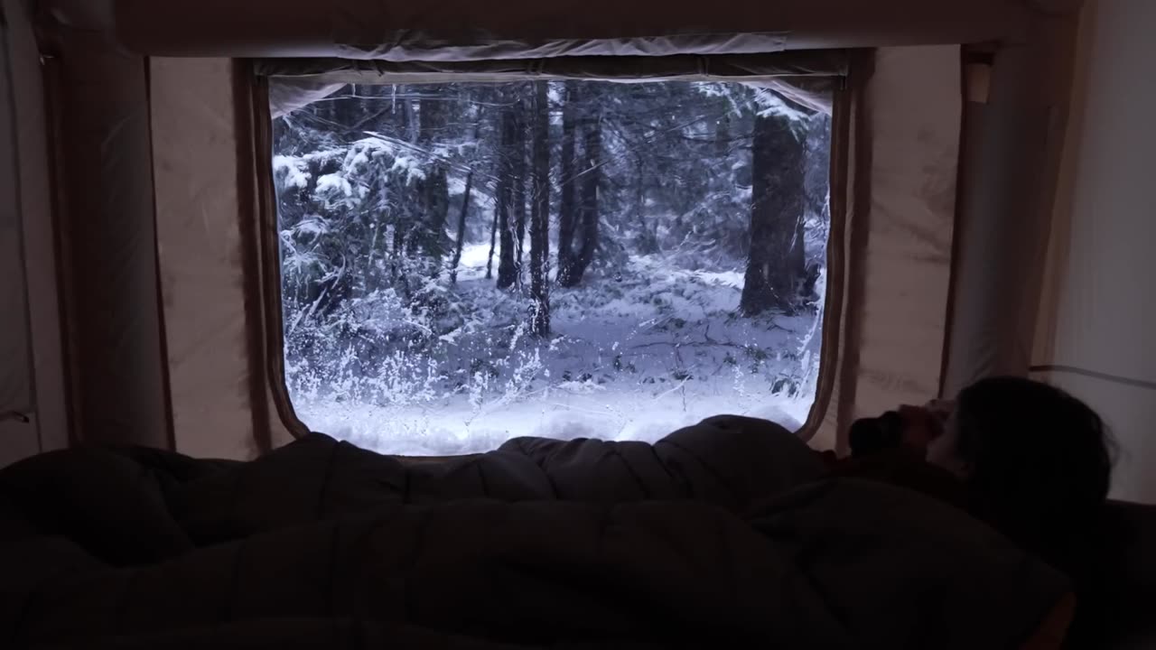 CAMPING IN THE COMFORT OF HOME IN A 2-ROOM TENT IN DENSE SNOW