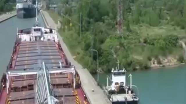 The Ship Crosses The Cannal In Quick Time