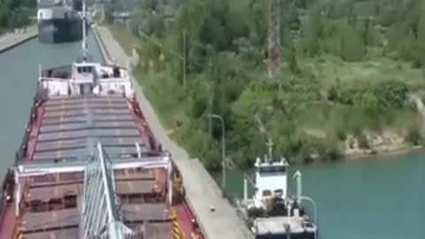 The Ship Crosses The Cannal In Quick Time