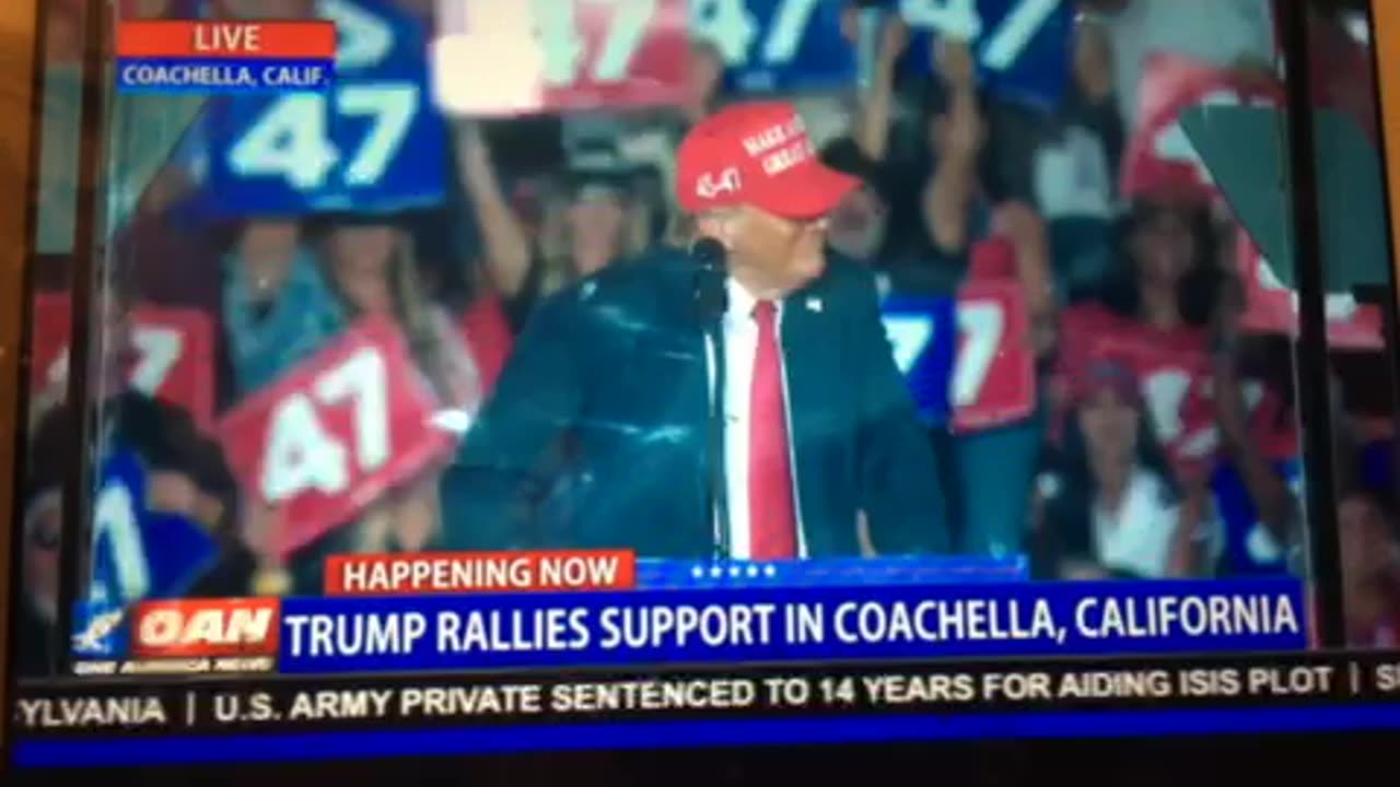 🦅 OANN Donald Trump rallies Coachella California Saturday 09:15 pm