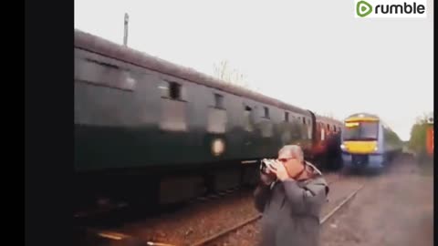 Train spotter Almost killed by high speed train