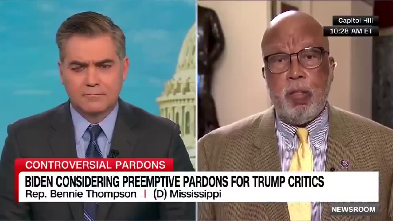 ➡️ Rep. Benny Thompson is sweating bullets and will take the pardon.