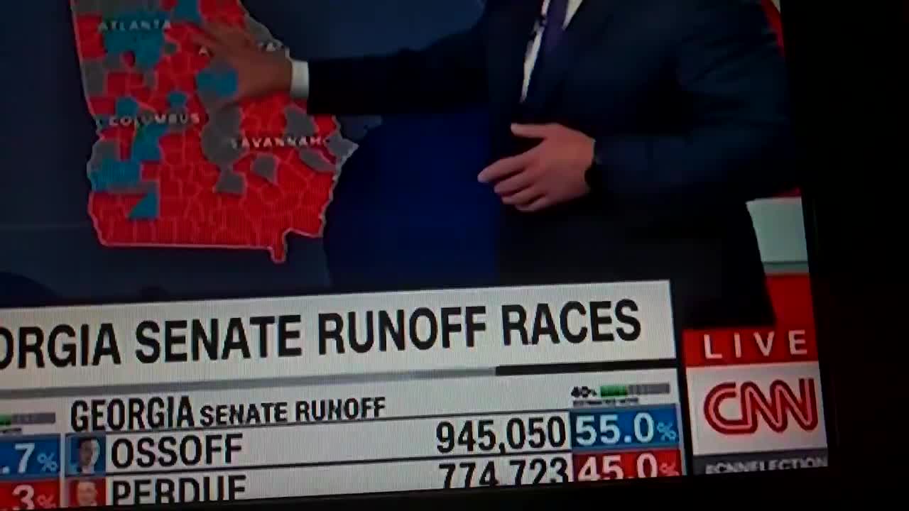GA Senate runoff , Perdue's votes subtracted live on TV , second