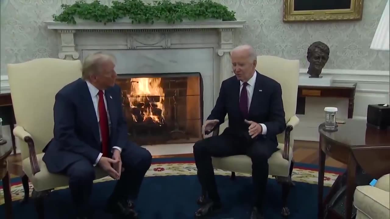 President Donald J. Trump and President Biden meet in the Oval Office