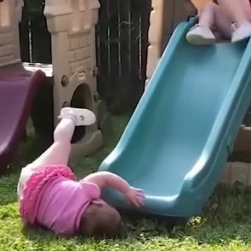 Baby funny video playing