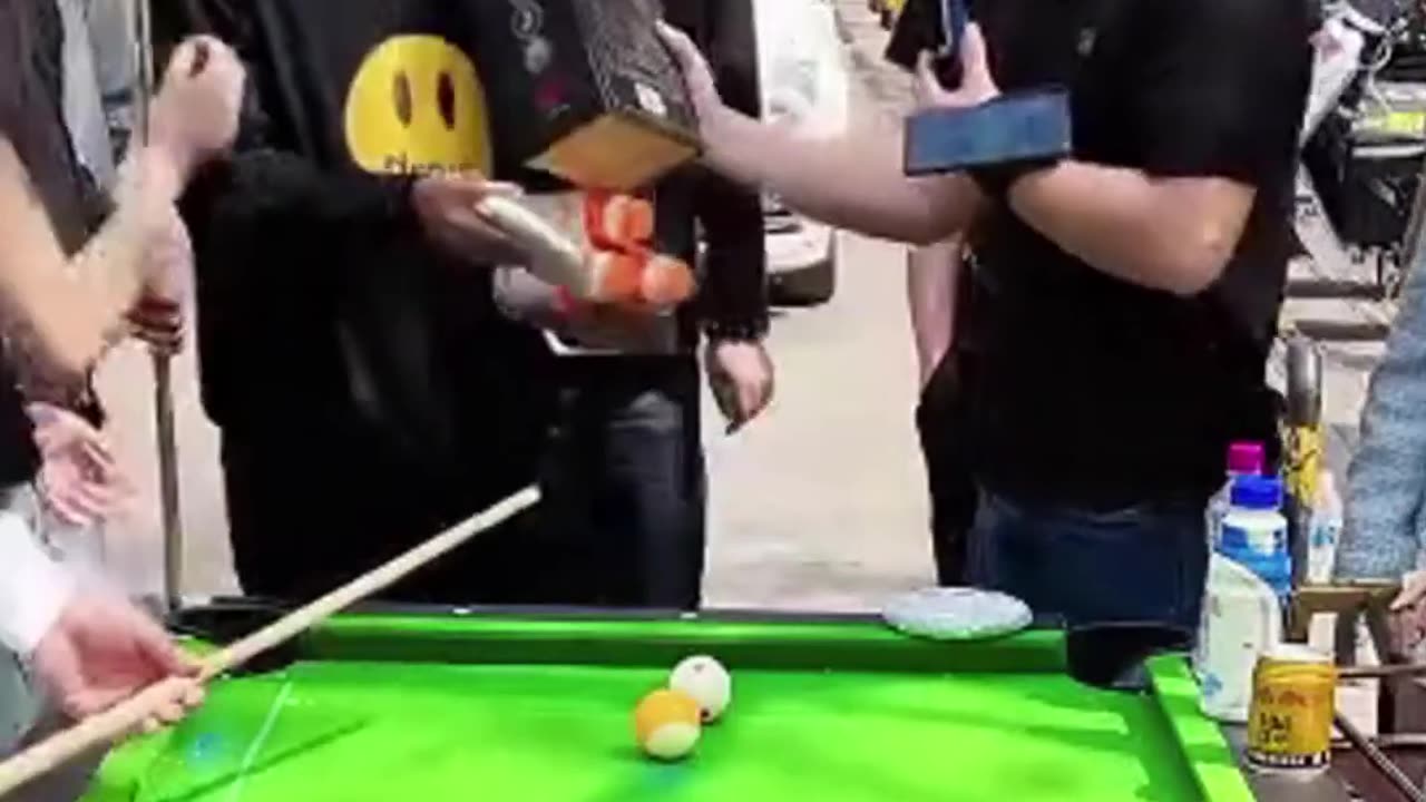 Street billiards challenge with prizes